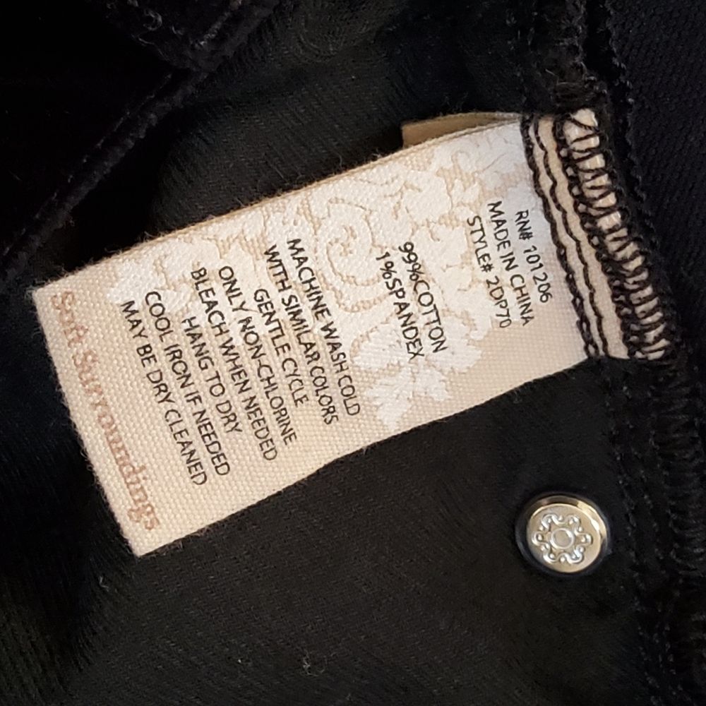 Soft Surroundings Black Velvet Ankle Crop Skinny Pants Size 16 New - Picture 8 of 8